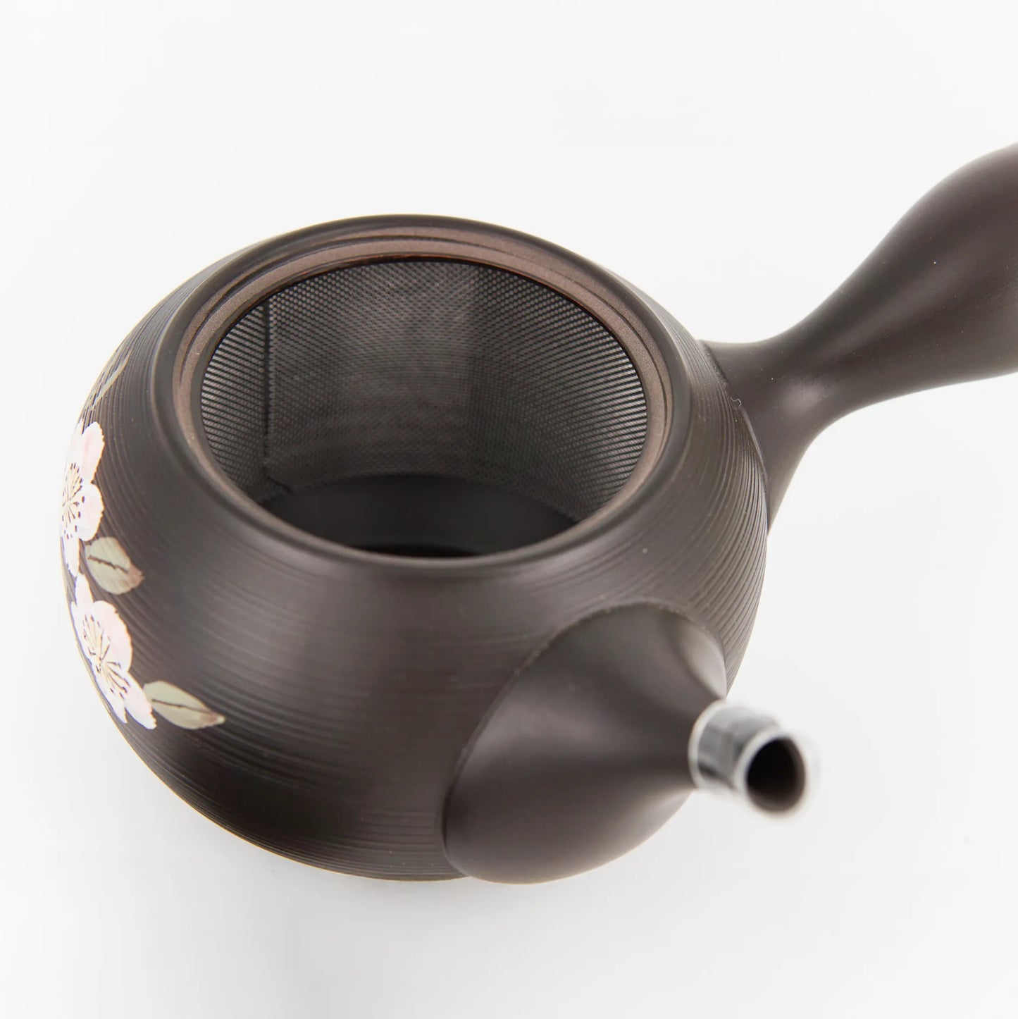Tokoname Kyusu by Shunjugama – Hand-Painted Sakura Design | Obi-ami Filter | 500 ml