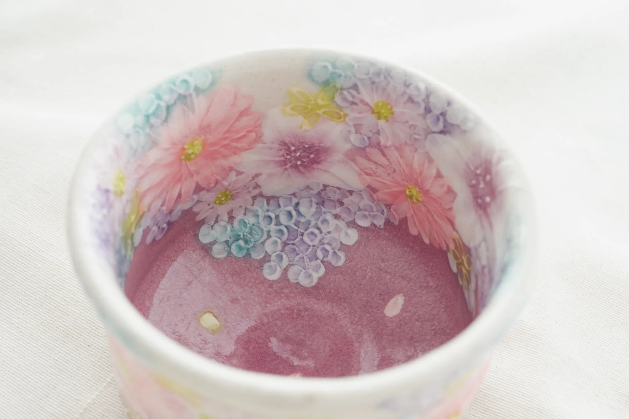 Hand-painted Floral Chawan by Yuzuriha