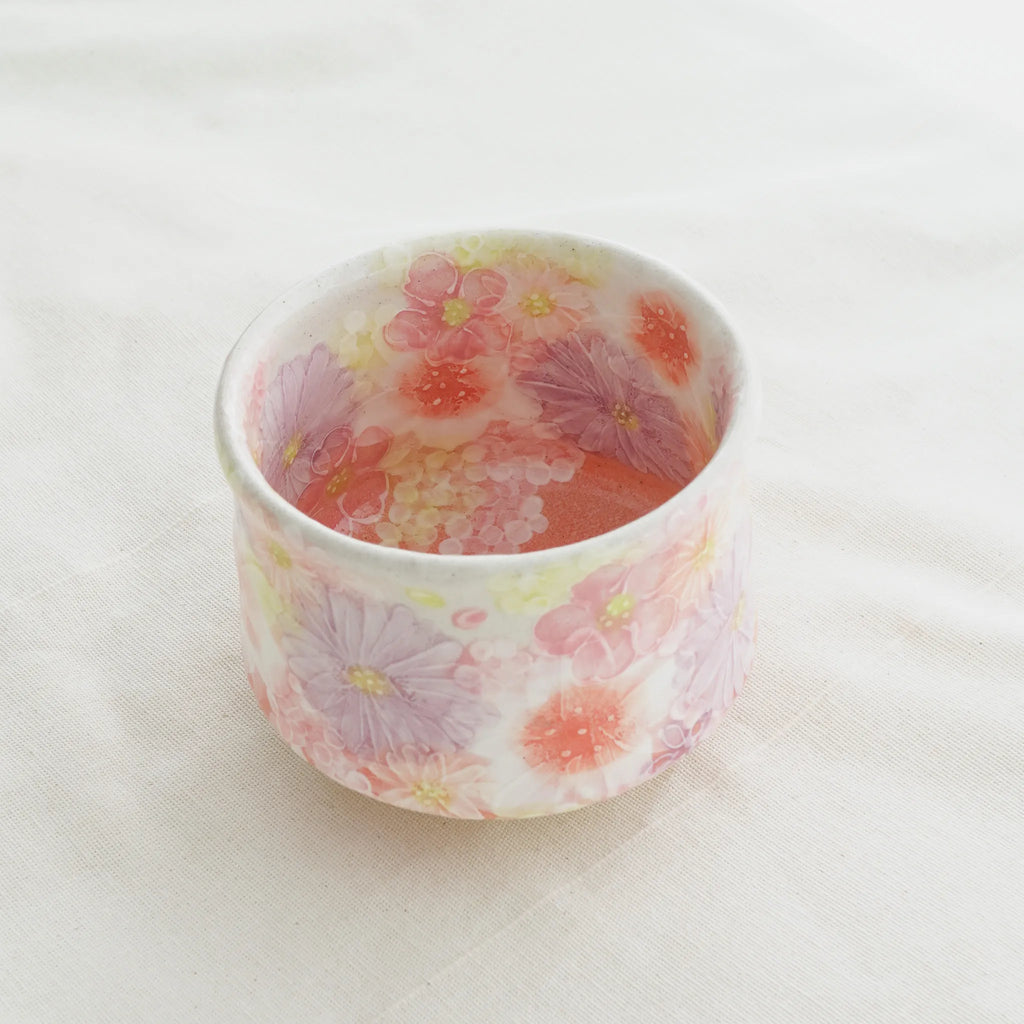 Hand-painted Floral Chawan by Yuzuriha