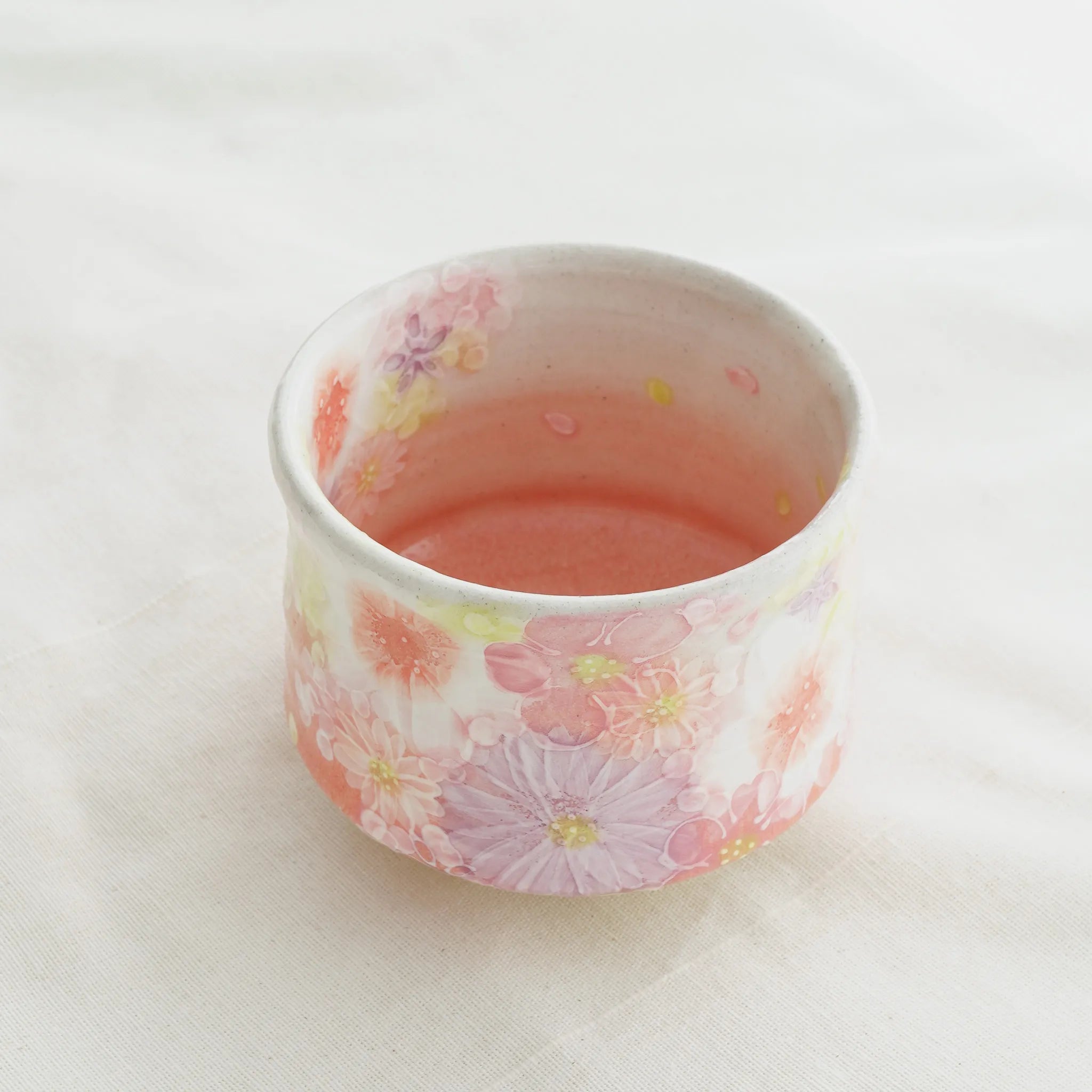 Hand-painted Floral Chawan by Yuzuriha