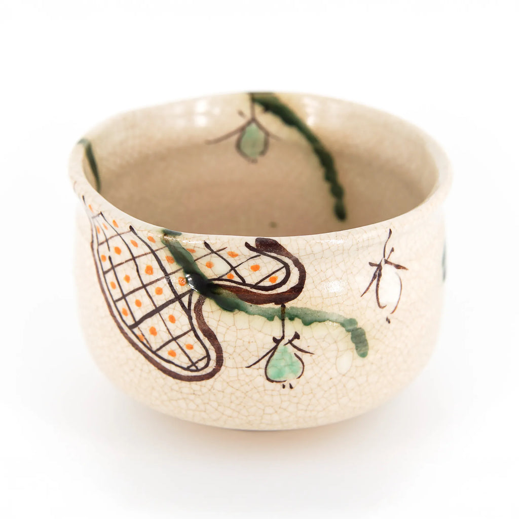 Oribe Chawan – Matcha Bowl by Rokubei Pottery Garden (Seto, Japan)