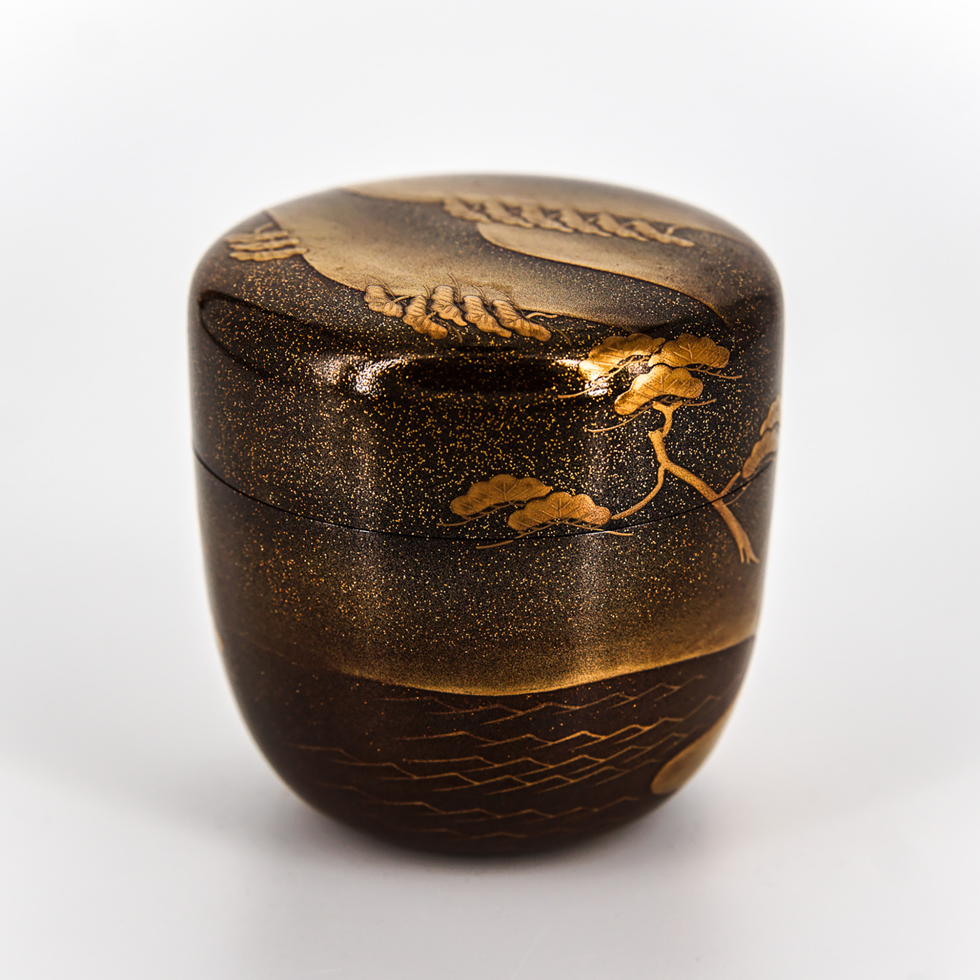 Vintage Natsume Tea Caddy – Wajima-nuri Maki-e by Masasuke Sugitani