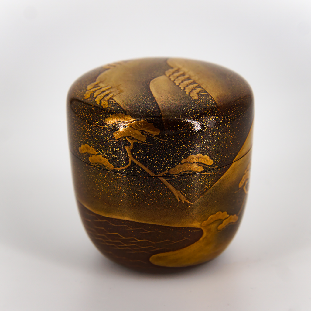 Vintage Natsume Tea Caddy – Wajima-nuri Maki-e by Masasuke Sugitani