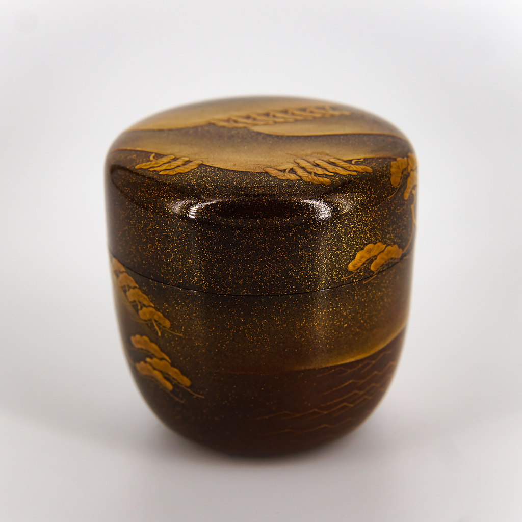 Vintage Natsume Tea Caddy – Wajima-nuri Maki-e by Masasuke Sugitani