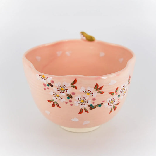 Matcha Chawan – Sakura & Bird Design by Takenaka Kosho (Kyoto, Japan)