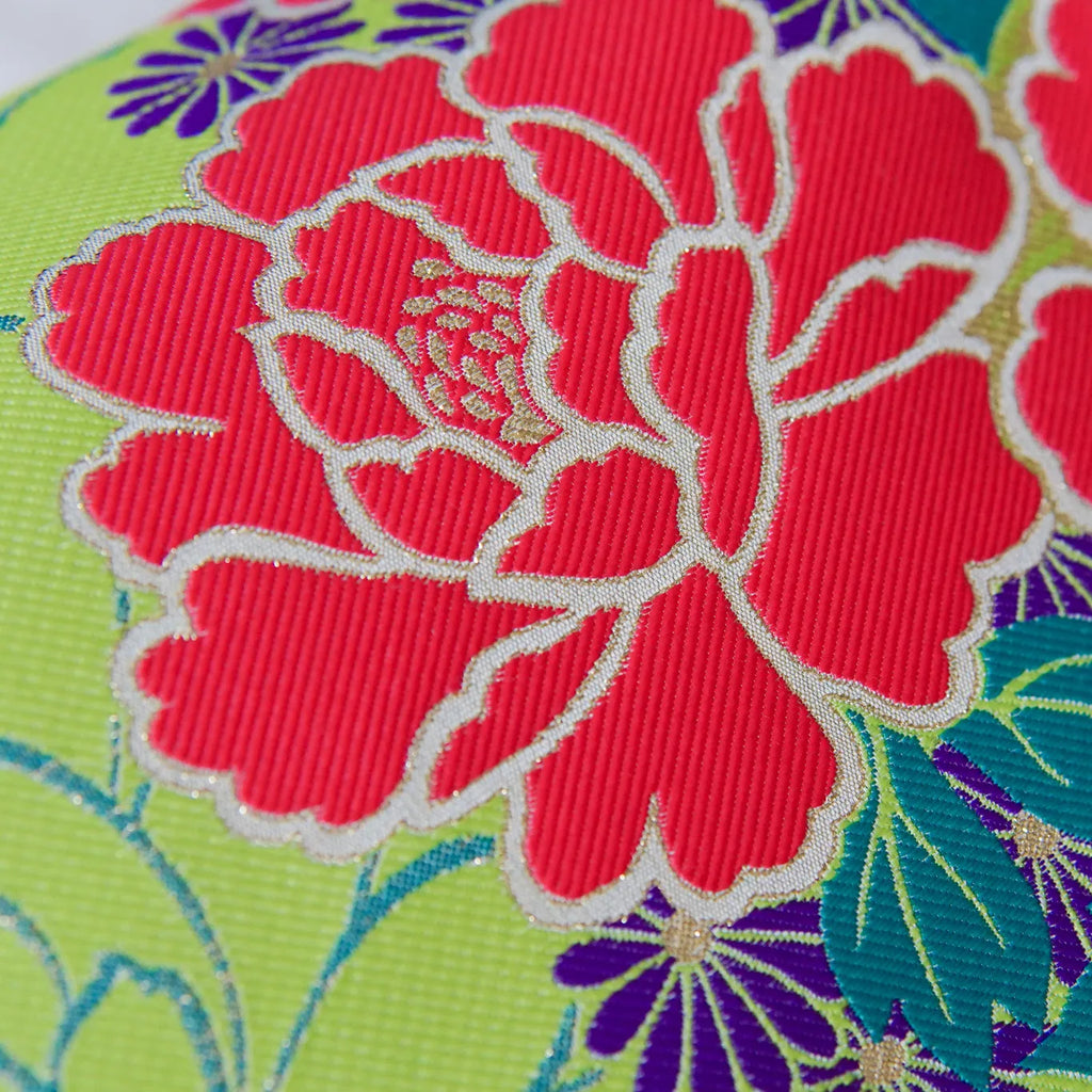 Fukuro Obi (Zentsū) – Taishō Roman Florals, Gold Reverse – 480×31 cm