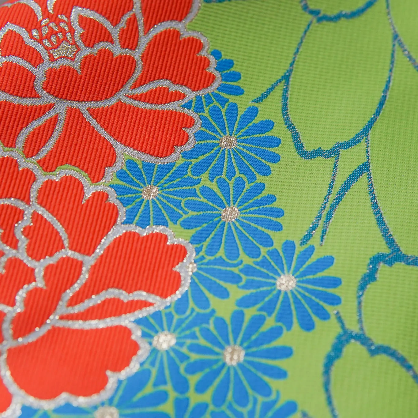 Fukuro Obi (Zentsū) – Taishō Roman Florals, Gold Reverse – 480×31 cm