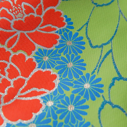 Fukuro Obi (Zentsū) – Taishō Roman Florals, Gold Reverse – 480×31 cm