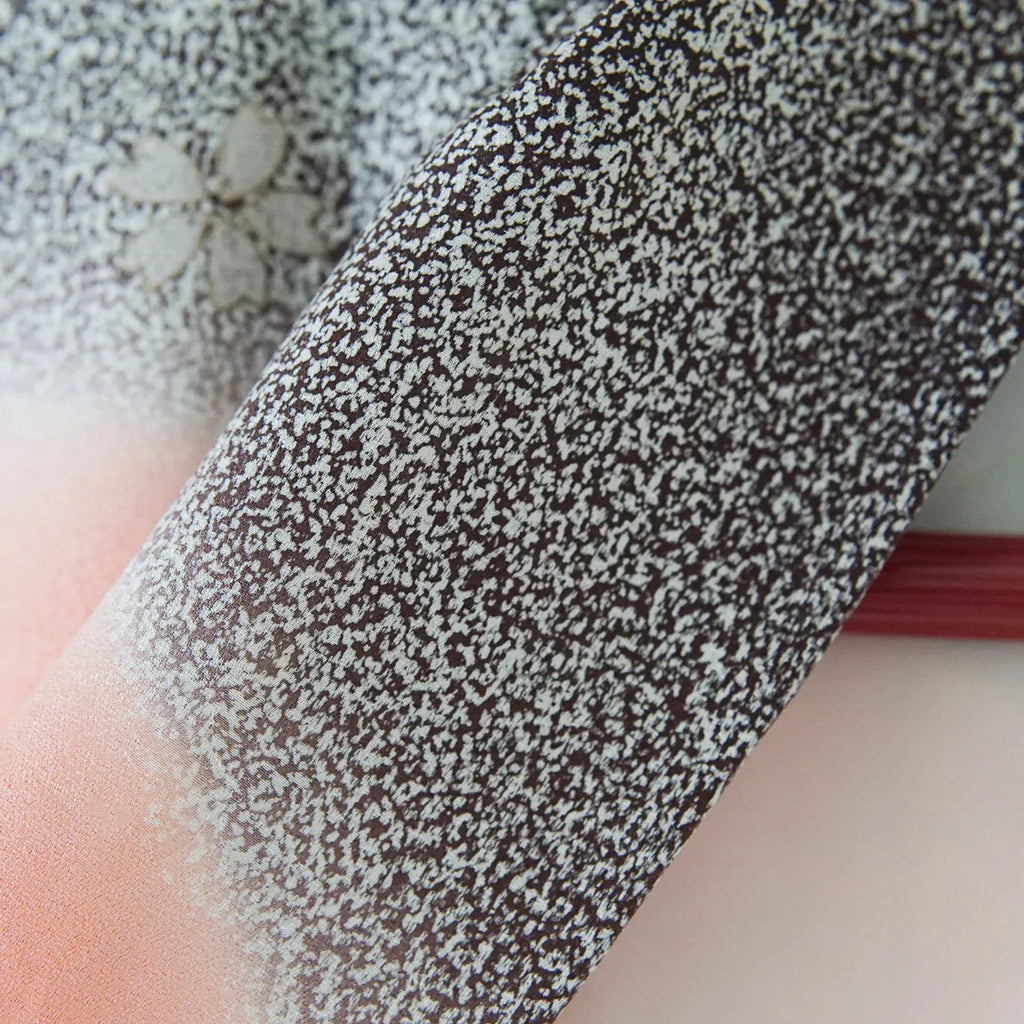 Furisode (Awase) – Silk – Sakura & Butterflies – Blush→Red Gradient – 163/67.5/105